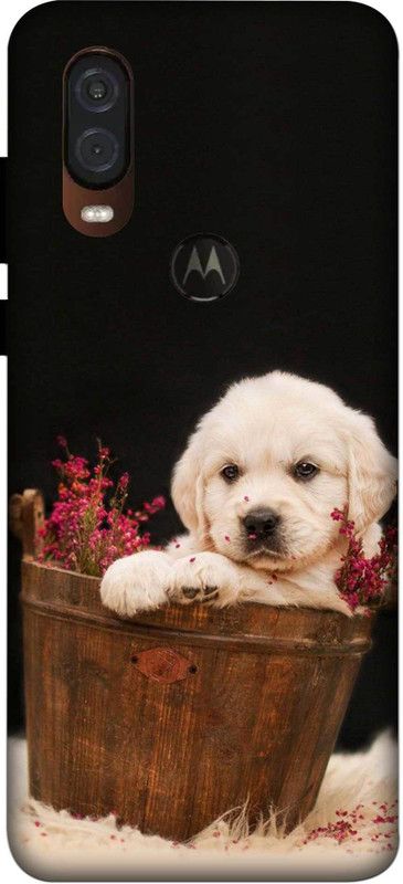 NDCOM Back Cover for Motorola One Vision Golden Retriever Dog Printed  (Multicolor, Hard Case, Pack of: 1)