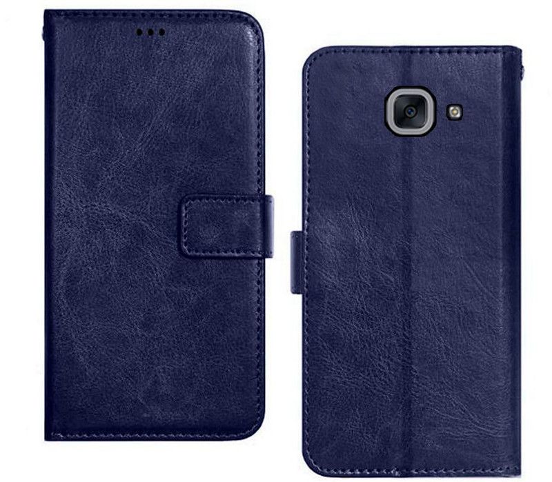 Accurazo Flip Cover for Samsung Galaxy On Max  (Blue, Dual Protection, Pack of: 1)