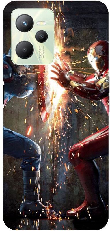 Bluvver Back Cover for Realme C35, RMX3511 Printed Captain America Sheild Superhero Back Cover  (Multicolor, Hard Case, Pack of: 1)