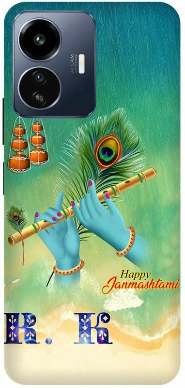DIKRO Back Cover for vivo Y77 5G, V2169, KRISHAN, KRISHNA, KANHAIYA, FLUTE  (Green, Hard Case, Pack of: 1)