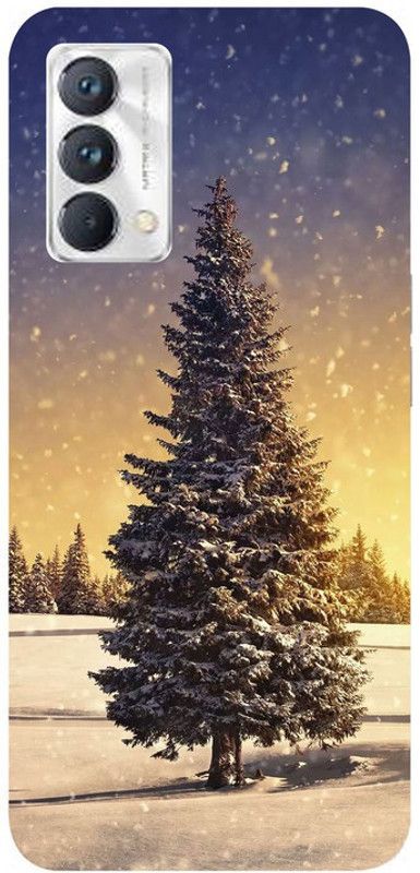 Golden Mask Back Cover for Realme GT Master White Christmas Tree  (Multicolor, Waterproof, Silicon, Pack of: 1)