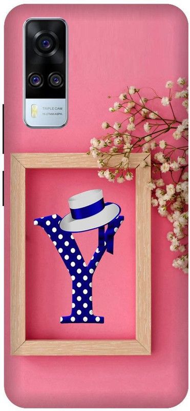 KARJUN Back Cover for Vivo Y31, Y letter, Pink Printed  (Multicolor, Hard Case, Pack of: 1)