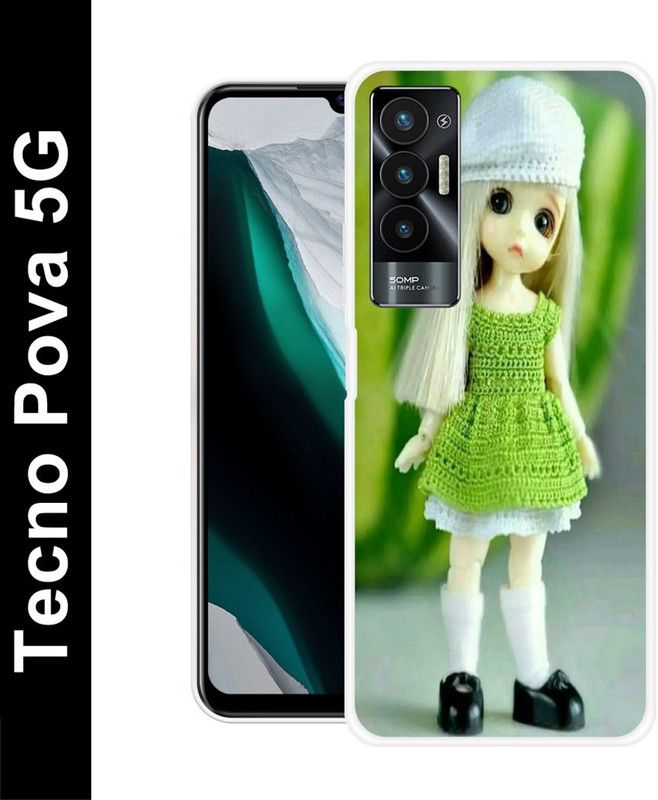 Aabra Back Cover for Tecno Pova 5G  (Green, Grey, Flexible, Silicon, Pack of: 1)