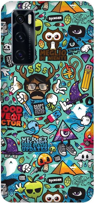 UMPRINT Back Cover for Vivo V20 SE/Vivo V2022 Cartoon Cary Logos Printed Back Cover  (Multicolor, Hard Case, Pack of: 1)