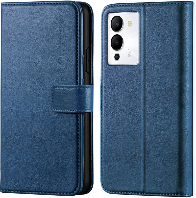 Dgeot Flip Cover for Infinix Note 12 Turbo  (Blue)