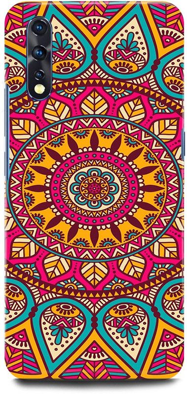 JUGGA Back Cover for Vivo S1, 1907, MANDALA, ART, RANGOLI, ABSTRACT, ART  (Red, Hard Case, Pack of: 1)