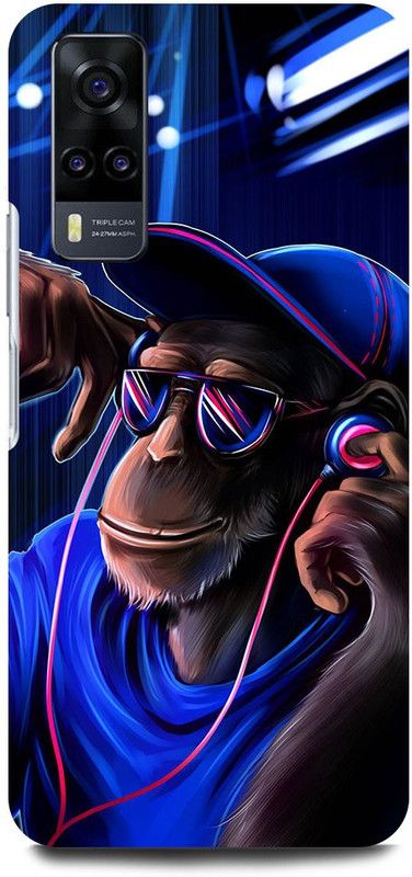 FUGGA Back Cover for Vivo Y51A, V2031, MONKEY, FUNNY, DJ, MONKEY, NEON  (Multicolor, Hard Case, Pack of: 1)