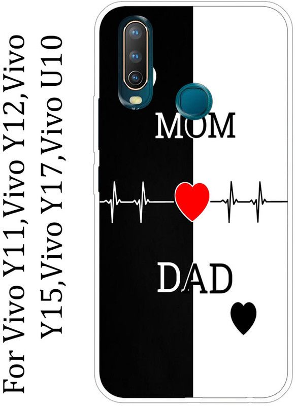 Gabroo Back Cover for vivo Y11, vivo Y12, vivo Y17, vivo U332  (Black, White, Grip Case, Silicon, Pack of: 1)