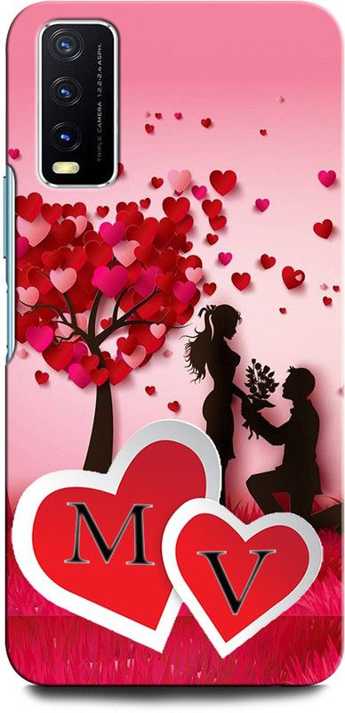 GRAFIQE Back Cover for Vivo Y12G MV, M LOVE V, V LOVE M, M LETTER, V LETTER, MV NAME  (Multicolor, Shock Proof, Pack of: 1)