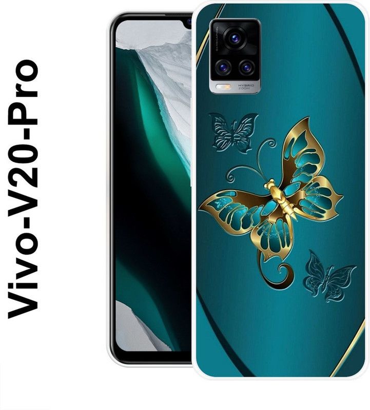Sswastik Back Cover for Vivo V20 Pro  (Green, Gold, Silicon)