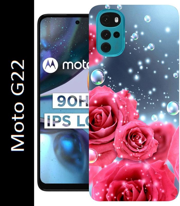 Gabroo Back Cover for Moto G22  (Blue, Pink, Grip Case, Silicon, Pack of: 1)