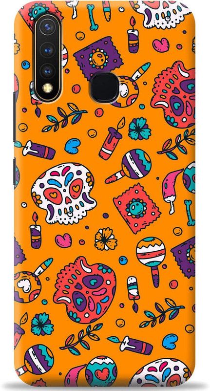 Crafter Back Cover for Vivo Y19  (Orange, Shock Proof, Pack of: 1)