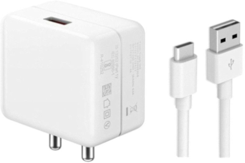 Shopdeal 30 W Dash 4.2 A Mobile Type-C Charger For Tecno Camon 16 Pro QC 3.0, Rapid, Dash, VOOC, AFC Charger with Detachable Cable  (White, Cable Included)