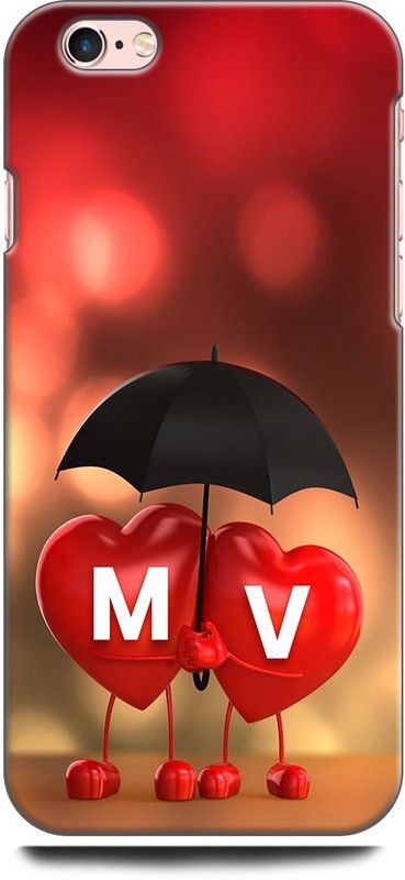 KEYCENT Back Cover for APPLE iPhone 6s Plus M V, M LOVES V, NAME, ALPHABET, MV LOVE, HART, BLUE  (Multicolor, Shock Proof, Pack of: 1)