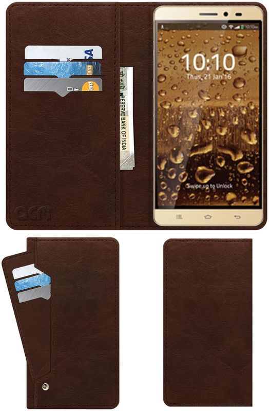 ACM Flip Cover for Celkon Diamond Pro  (Brown, Cases with Holder, Pack of: 1)