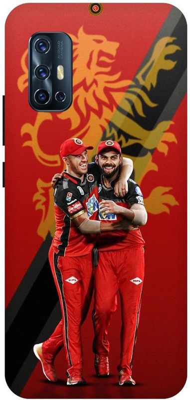 THE NARAYANA COLLECTIONS Back Cover for VIVO V17- 1919-AB,DE,VILLIERS,VIRAT,KOHLI,RCB  (Multicolor, Hard Case, Pack of: 1)