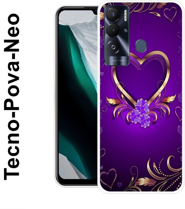 Sswastik Back Cover for Tecno Pova Neo  (Purple, Gold, Silicon)
