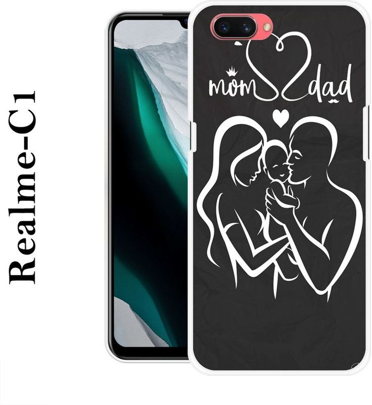 PALWALE BALAJI Back Cover for Realme C1  (Black, White, Grip Case, Silicon)