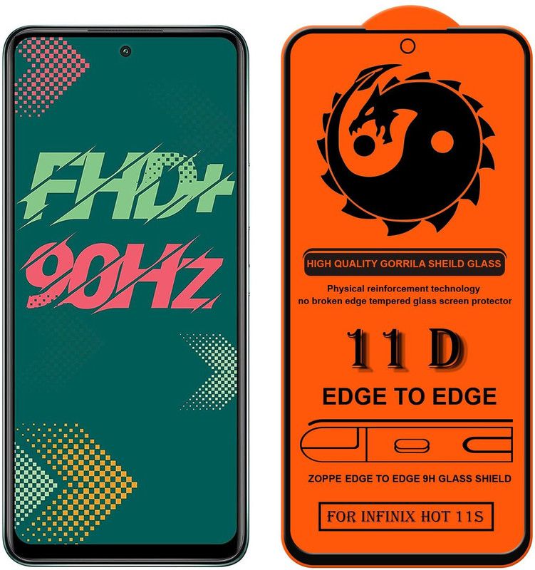9H Edge To Edge Tempered Glass for Infinix Hot 11S (11D_Premium)  (Pack of 1)
