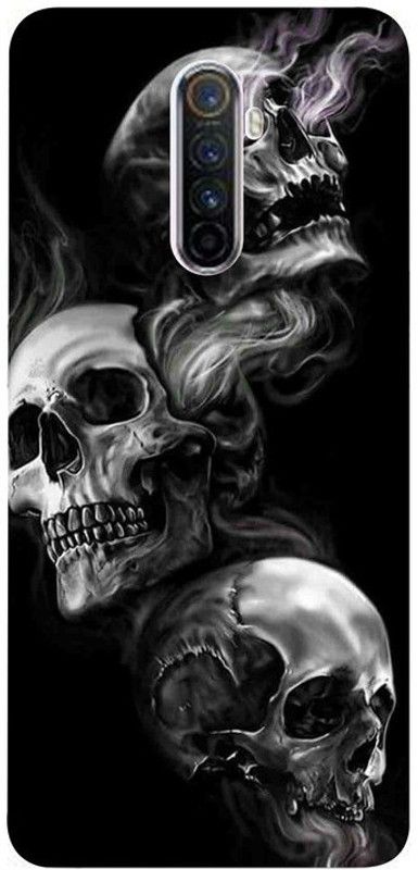 Skyhawk Back Cover for Realme X2 Pro Black Background And Three Skull  (Multicolor, Waterproof, Silicon, Pack of: 1)