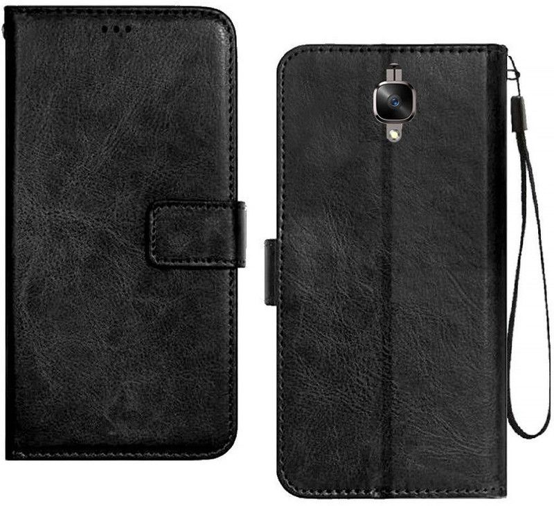 COVERNEW Flip Cover for OnePlus 3T  (Black, Magnetic Case, Pack of: 1)