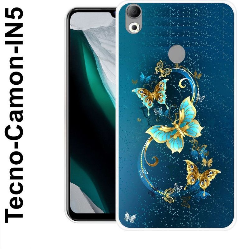 KLC Back Cover for Tecno Camon IN5  (Blue, Gold, Grip Case, Silicon)