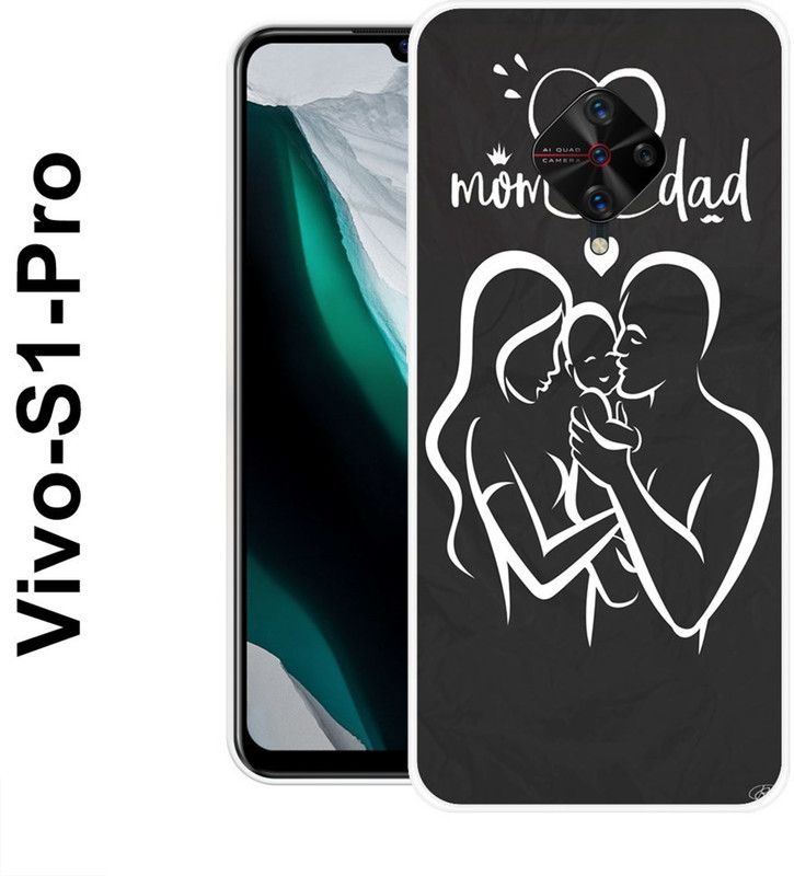 SHIVKUDI Back Cover for Vivo S1 Pro  (White, Grey, Silicon)