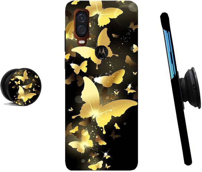 HELLO CASE Back Cover for Moto One Vision  (Black, Gold)