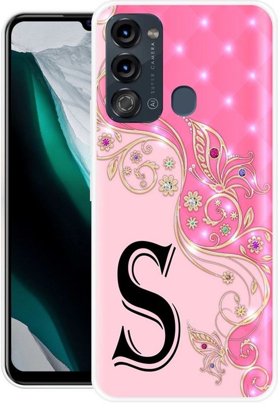 INDIALAND Back Cover for Itel Vision 3  (Pink, Black, Grip Case, Silicon)