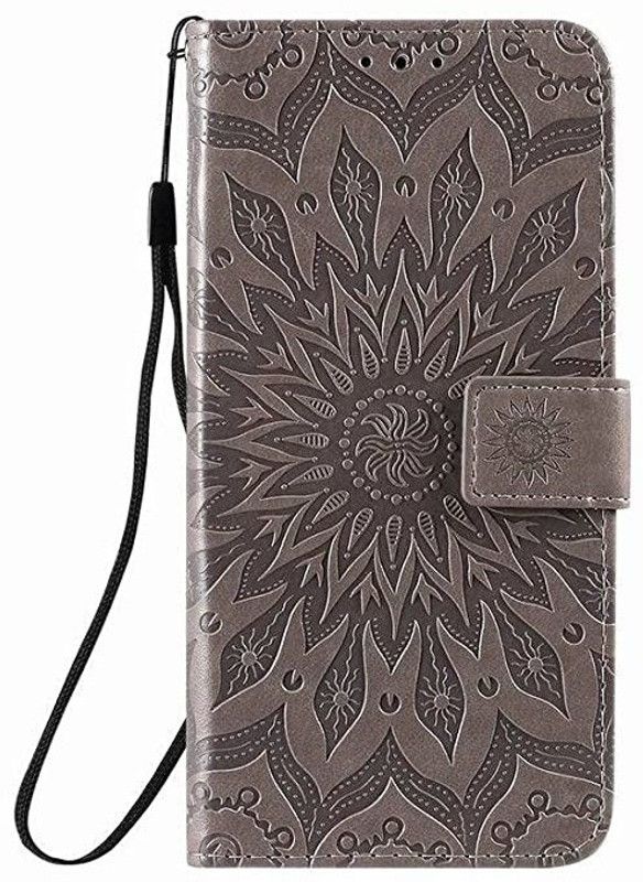 TELETEL Wallet Case Cover for Honor 8X  (Grey, Cases with Holder, Pack of: 1)