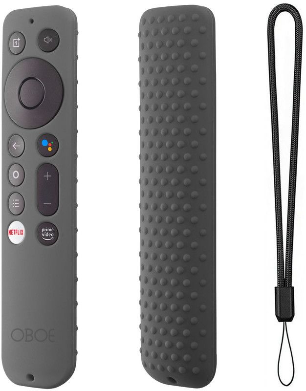 Oboe Front & Back Case for Oneplus Q Series / U Series / Y1S / Y1S Edge Smart LED TV Full Wrap Remote Cover with Loop  (Grey, Shock Proof, Silicon, Pack of: 1)