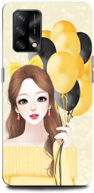 ORBIQE Back Cover for OPPO F19 CPH2219 GIRL, WOMEN ARTWORK, ANIME, PRETTY, BEUTY, BALLOON, EYES  (Multicolor, Hard Case, Pack of: 1)