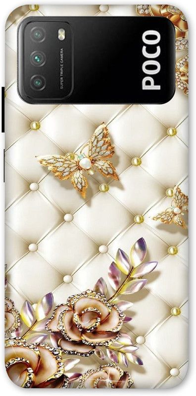 A1 Prints Back Cover for Xiaomi Poco M3  (Gold, Hard Case, Pack of: 1)