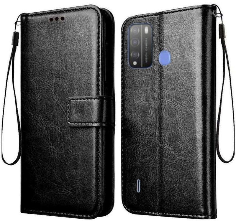 Slugabed Flip Cover for Itel Vision 1 Pro  (Black, Cases with Holder, Pack of: 1)