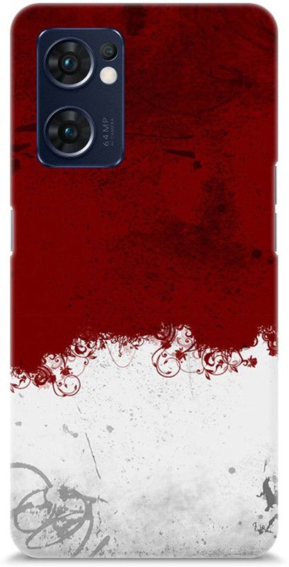 Chiraiyaa Back Cover for OPPO Reno7 5G  (Red, White, Hard Case)