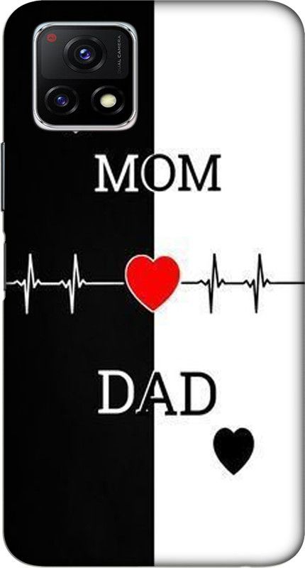 CROKIAN Back Cover for Vivo Y72 5G Mom Dad Back Cover  (White, Hard Case)