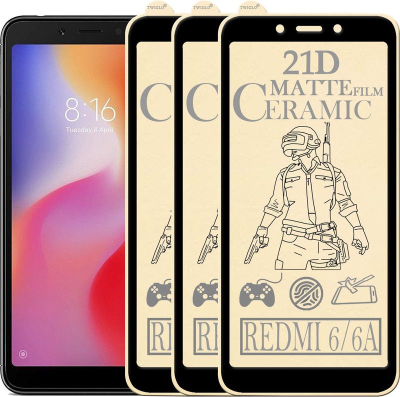 TWIGLO Edge To Edge Screen Guard for Mi Redmi 6A  (Pack of 3)