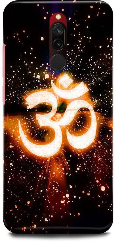 FRONK Back Cover for Redmi 8, M1908C3II, OM, SIGN, LOGO, MAHADEV, SHIV  (Orange, Hard Case, Pack of: 1)