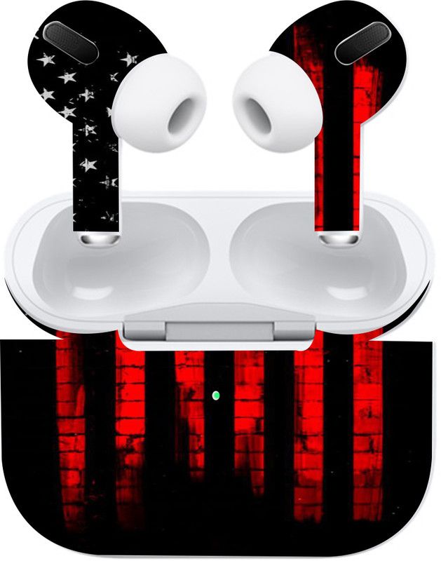 Skins Factory us flag red Skin For Apple Air pods Pro, APPLE AIR PODS PRO Mobile Skin  (us flag red Skin With Super matte finish)