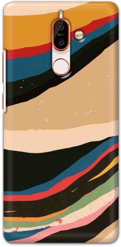 NDCOM Back Cover for Nokia 7 Plus Color Wave Pattern Printed  (Multicolor, Hard Case, Pack of: 1)