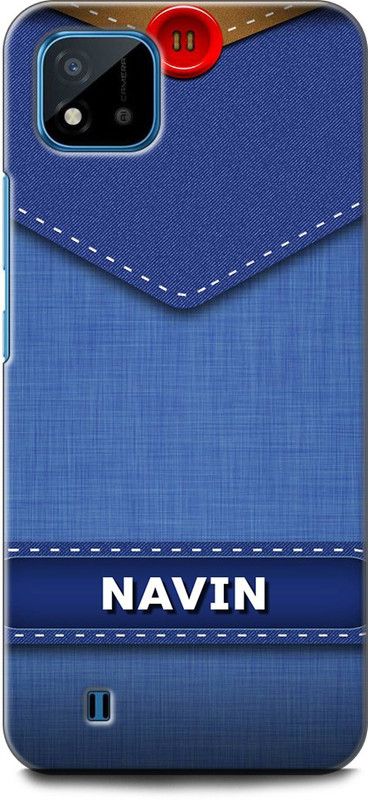 WallCraft Back Cover for Realme C20, RMX3063, RMX3061 NAVIN NAME, N LETTER, BLUE, JEANS, ALPHABET, DESIGN  (Multicolor, Dual Protection, Pack of: 1)