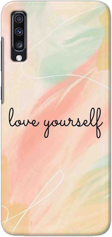 NDCOM Back Cover for Samsung Galaxy A70 Love Yourself Slim Fit Printed  (Multicolor, Hard Case, Pack of: 1)