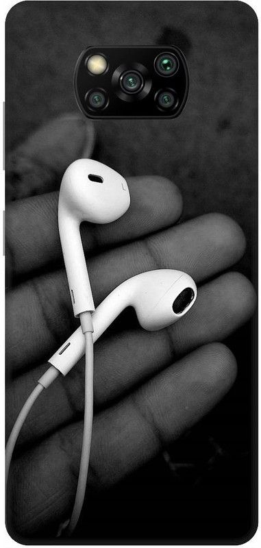 UMPRINT Back Cover for Poco X3/MZB9965IN Music Earphone Songs Printed Back Cover  (Multicolor, Hard Case, Pack of: 1)