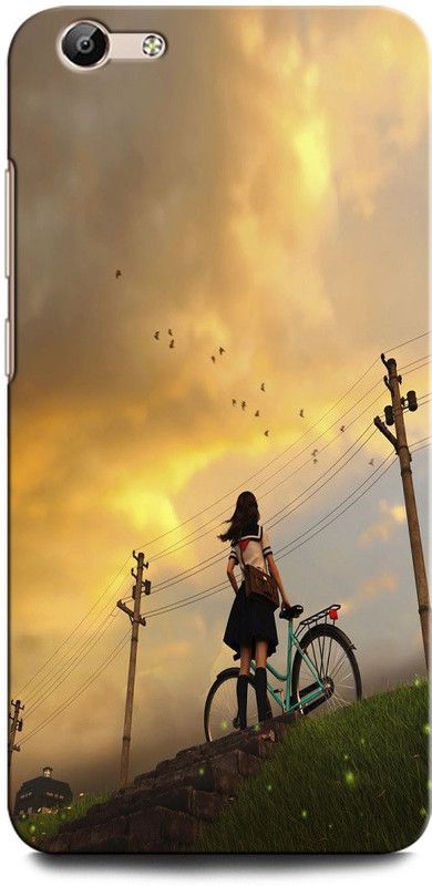 GRAFIQE Back Cover for Vivo Y66/ Vivo Y67 1609 GIRL, FLOWER, NATURE, CUTE, LOVELYN, CYCLE  (Multicolor, Shock Proof)