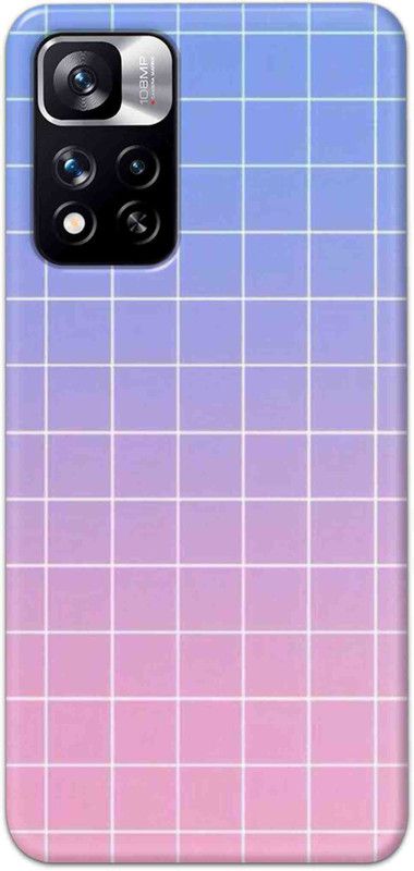 NDCOM Back Cover for Xiaomi 11i Blue Pink Grid Printed  (Multicolor, Hard Case, Pack of: 1)