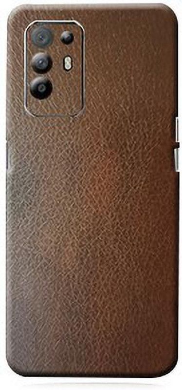 BUGGU Brown Leather Mobile Back Skin Guard, Brown Leather, Oppo Reno 5Z 5G Mobile Skin  (Brown Leather Skin With High Matte Finish.)