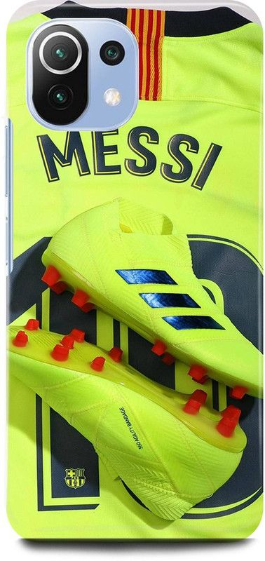 JUGGA Back Cover for Mi 11 Lite, LIONEL, MESSI, 10, FOOTBALL, PLAYER  (Green, Hard Case, Pack of: 1)