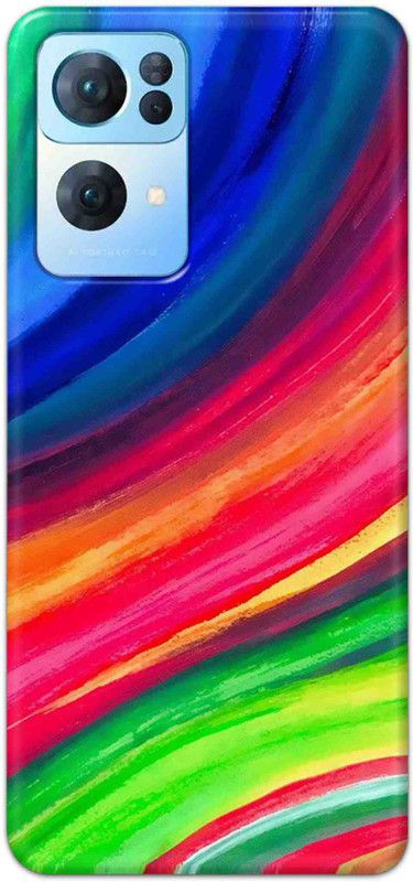 NDCOM Back Cover for OPPO Reno7 Pro 5G Colourful Texture Rainbow Printed  (Multicolor, Hard Case, Pack of: 1)