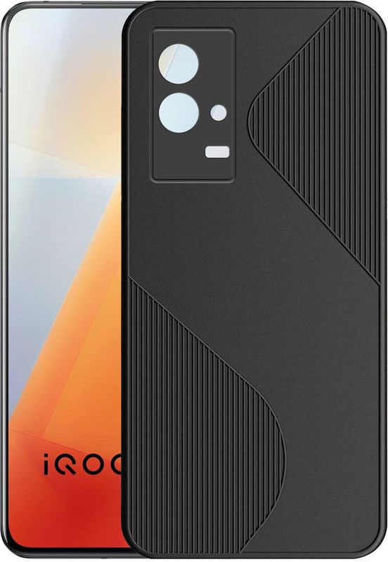 HUPSHY Back Cover for iQOO 9 5G  (Black, Silicon, Pack of: 1)