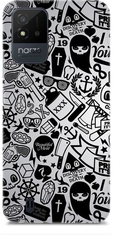 Chiraiyaa Back Cover for realme Narzo 50i  (Grey, Black, Hard Case)
